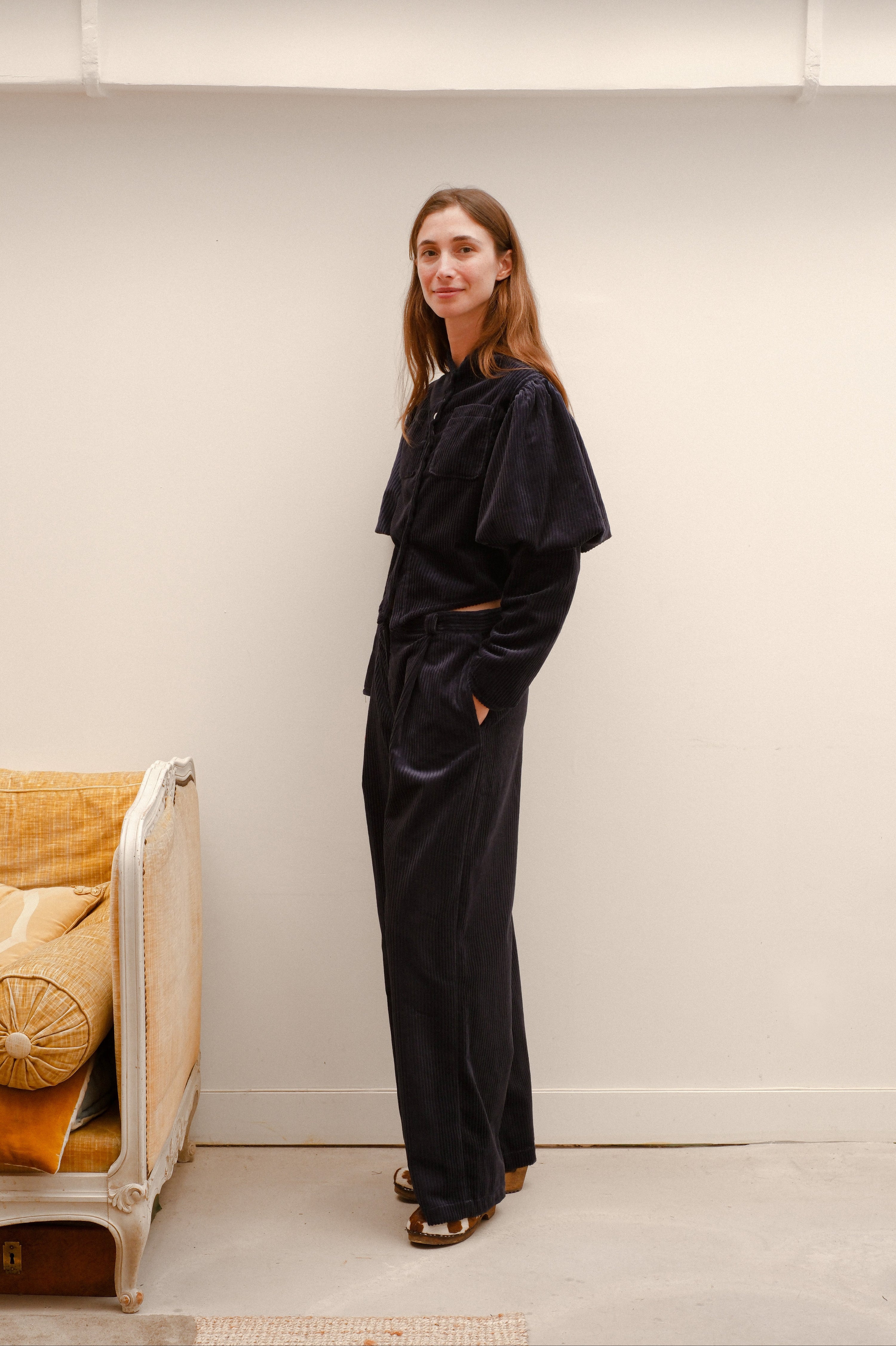 Low Sélénite Pants, blue velvet