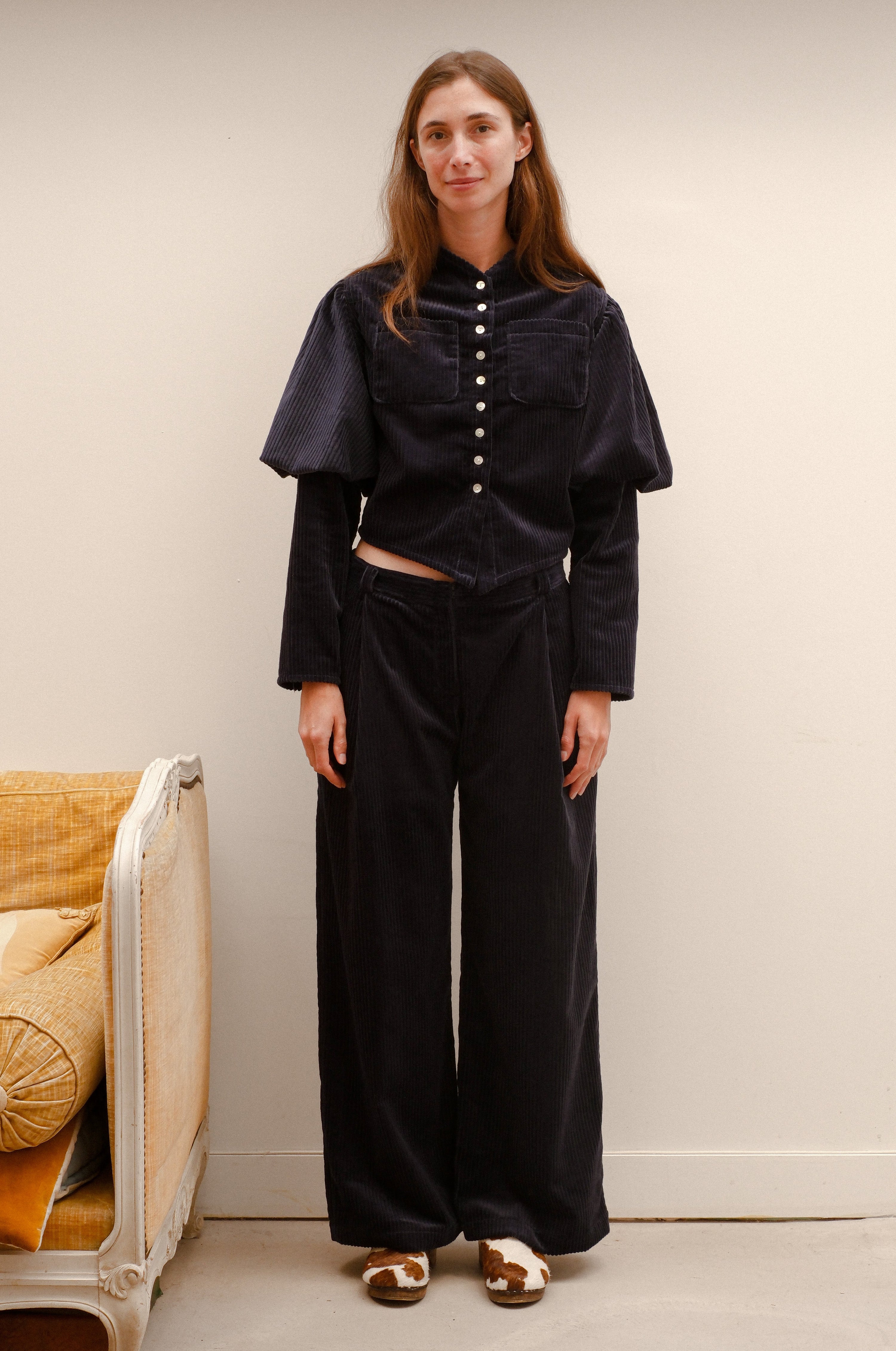 Low Sélénite Pants, blue velvet