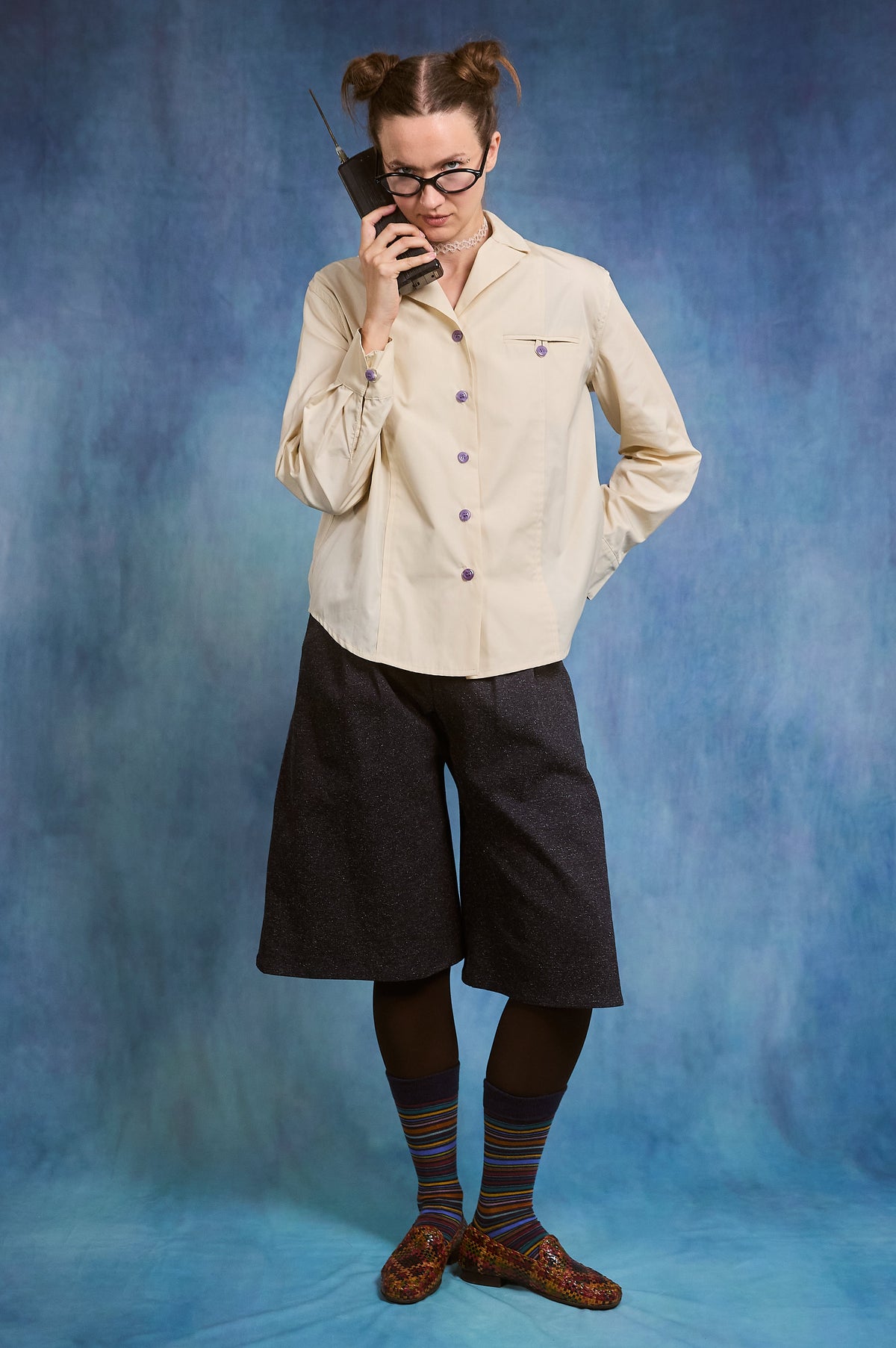 Brenda Bermuda - speckled jeans