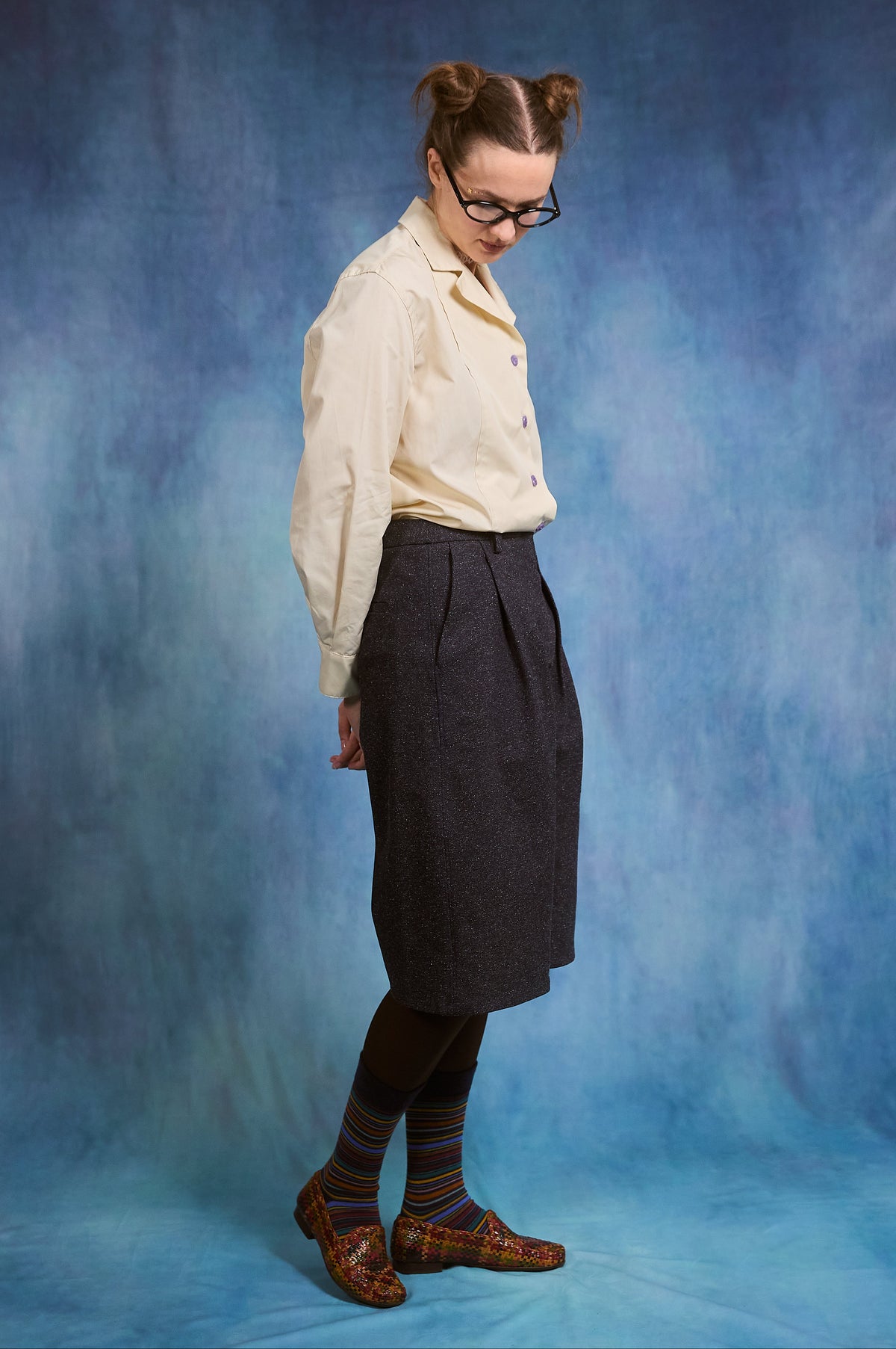 Brenda Bermuda - speckled jeans