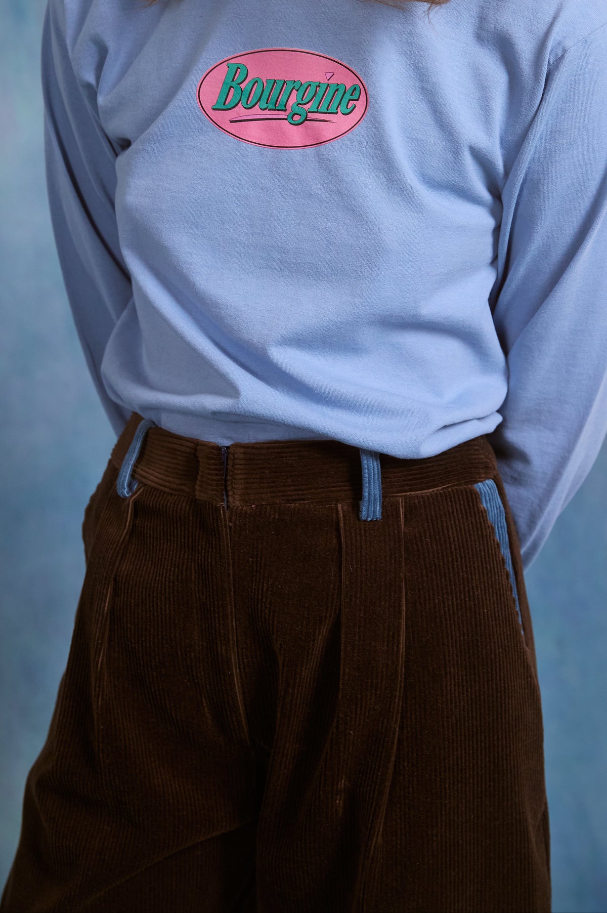 Brenda Bermuda - blue and brown velvet