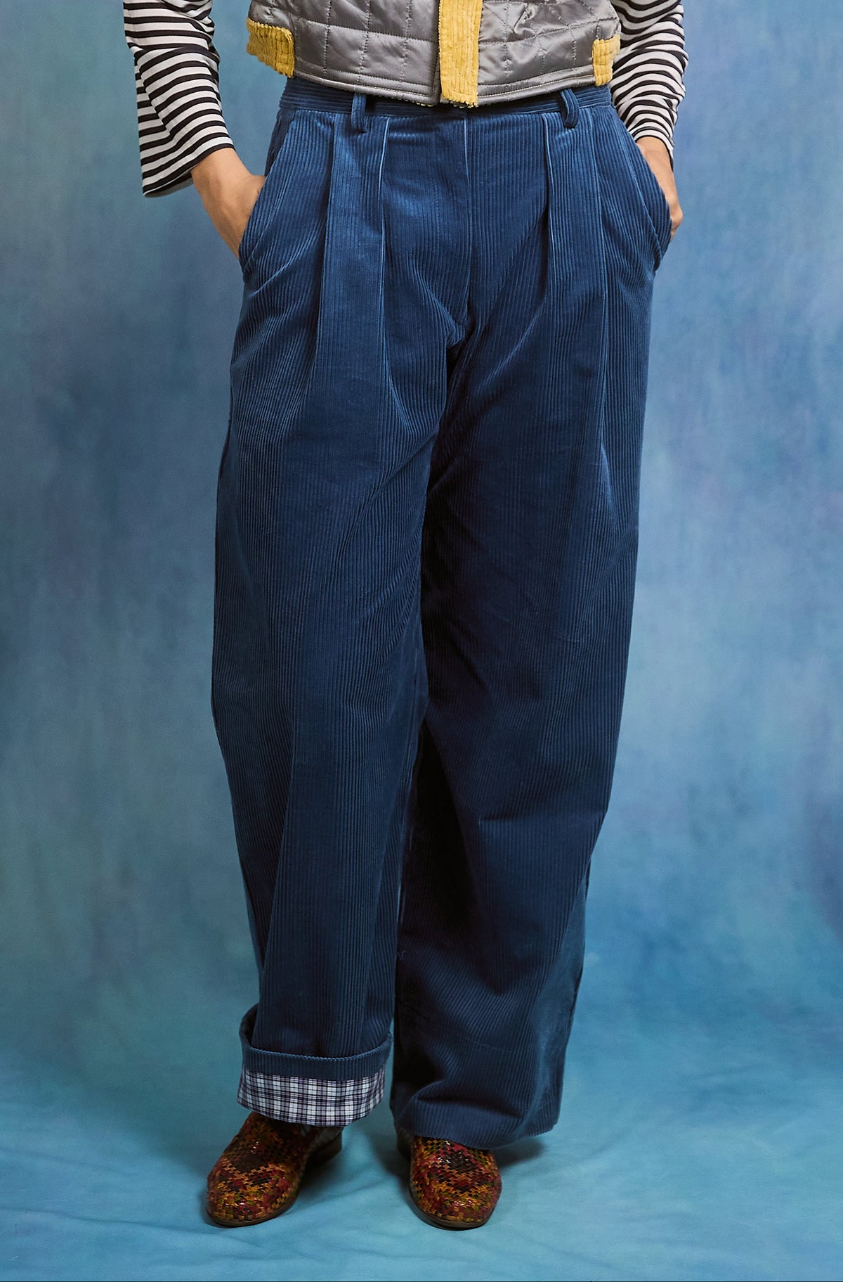 Ross Pants - blue velvet
