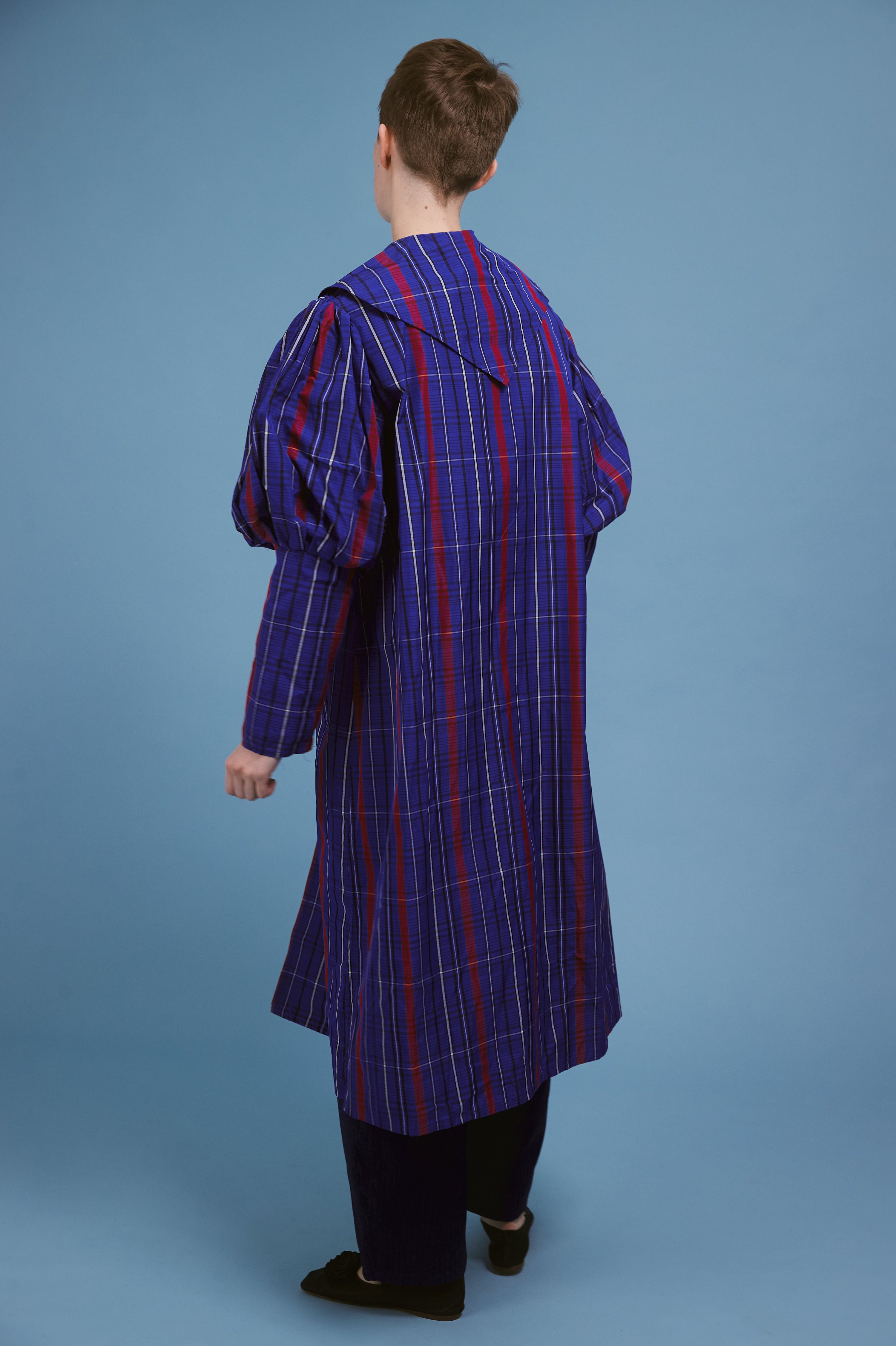 Houppelande - bleu/rouge