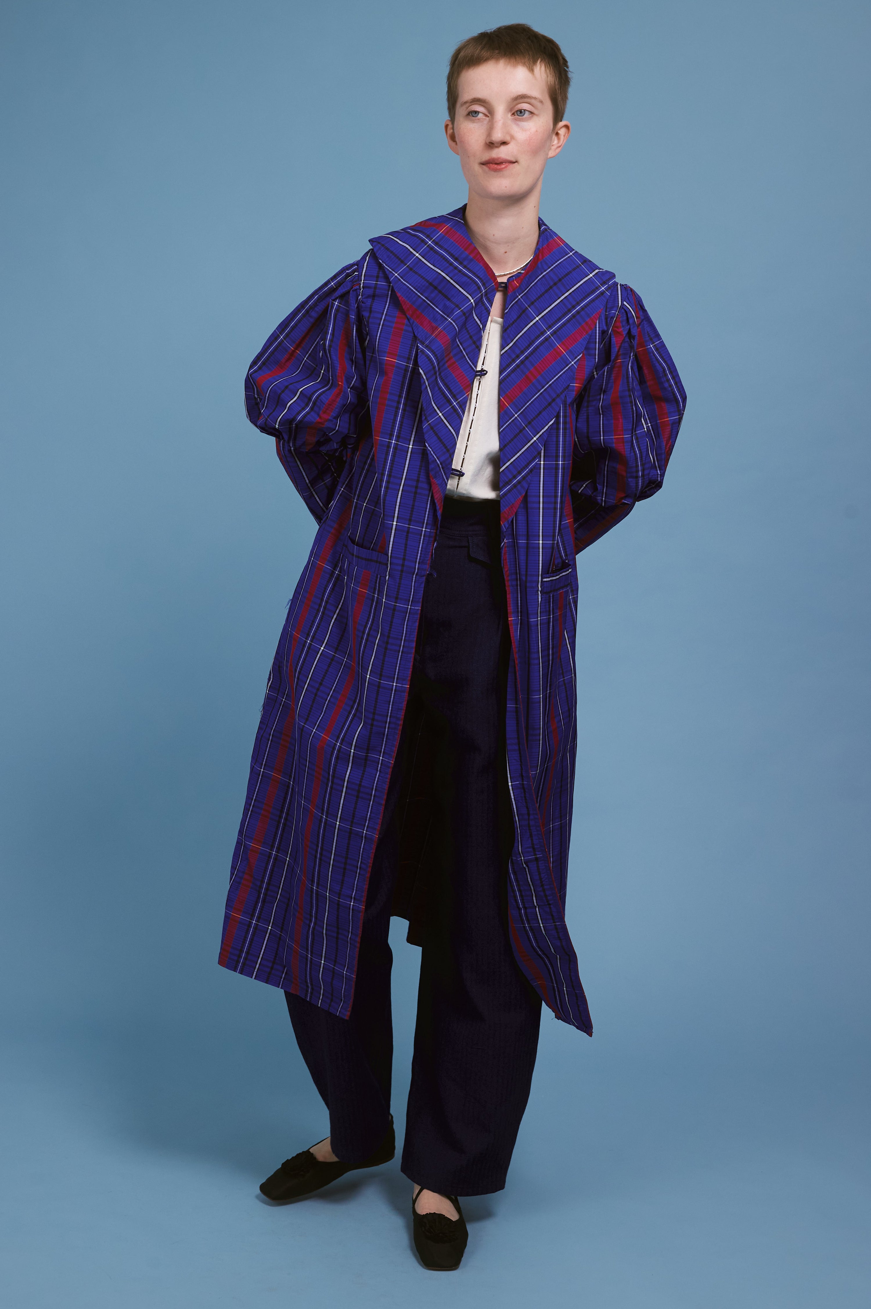 Houppelande - bleu/rouge