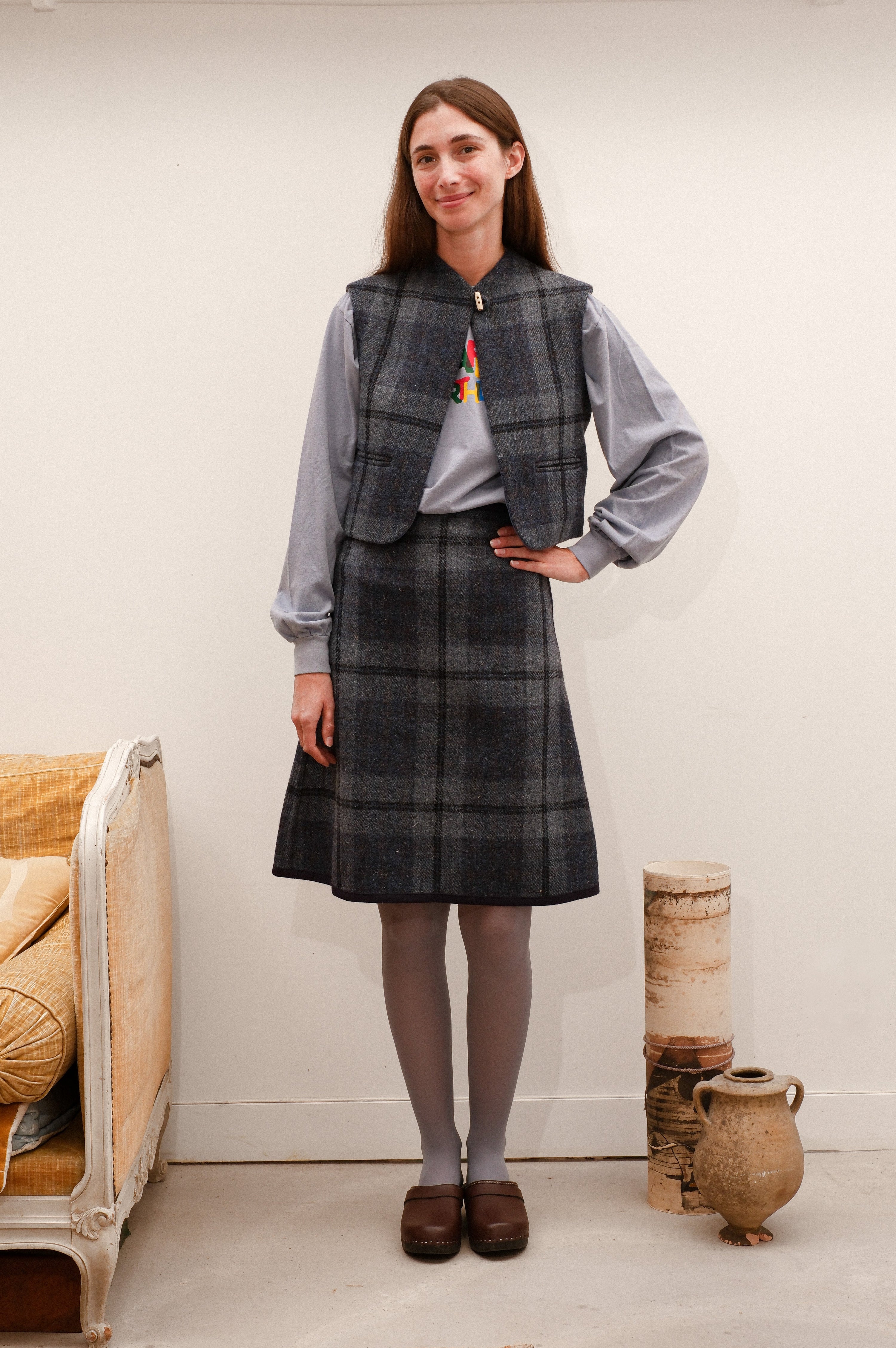 A skirt, tartan wool