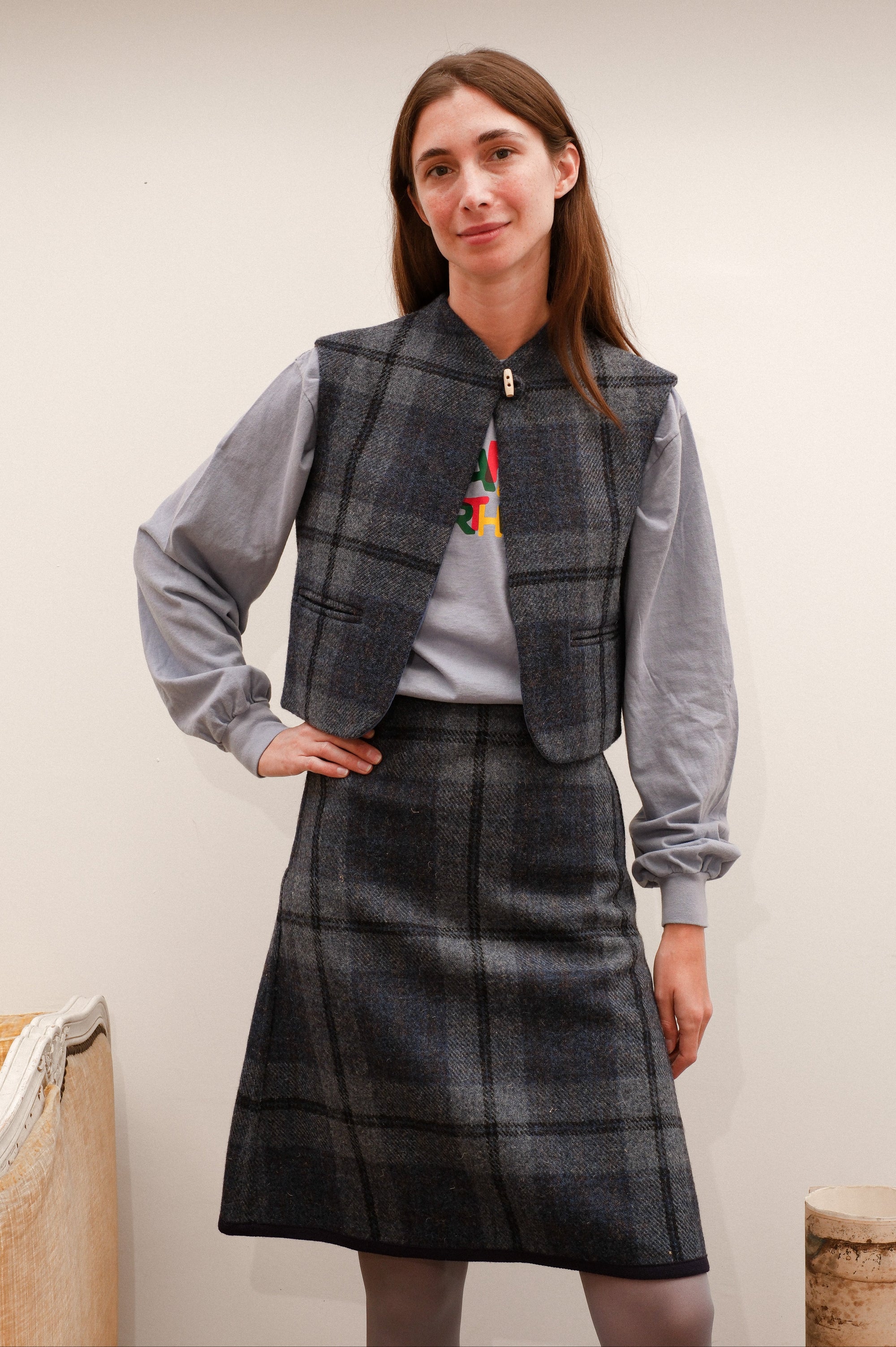 A skirt, tartan wool