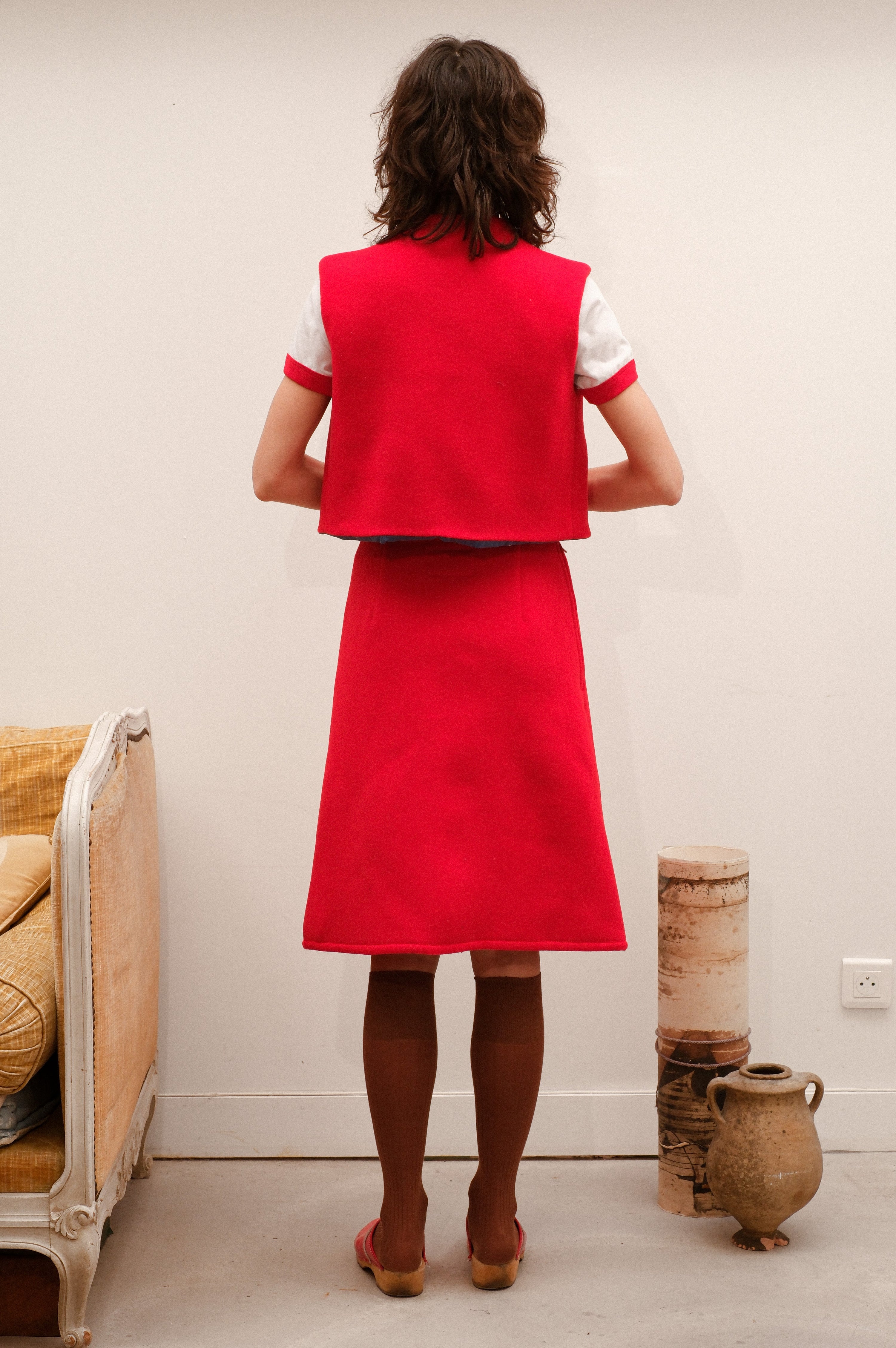 A skirt, red wool