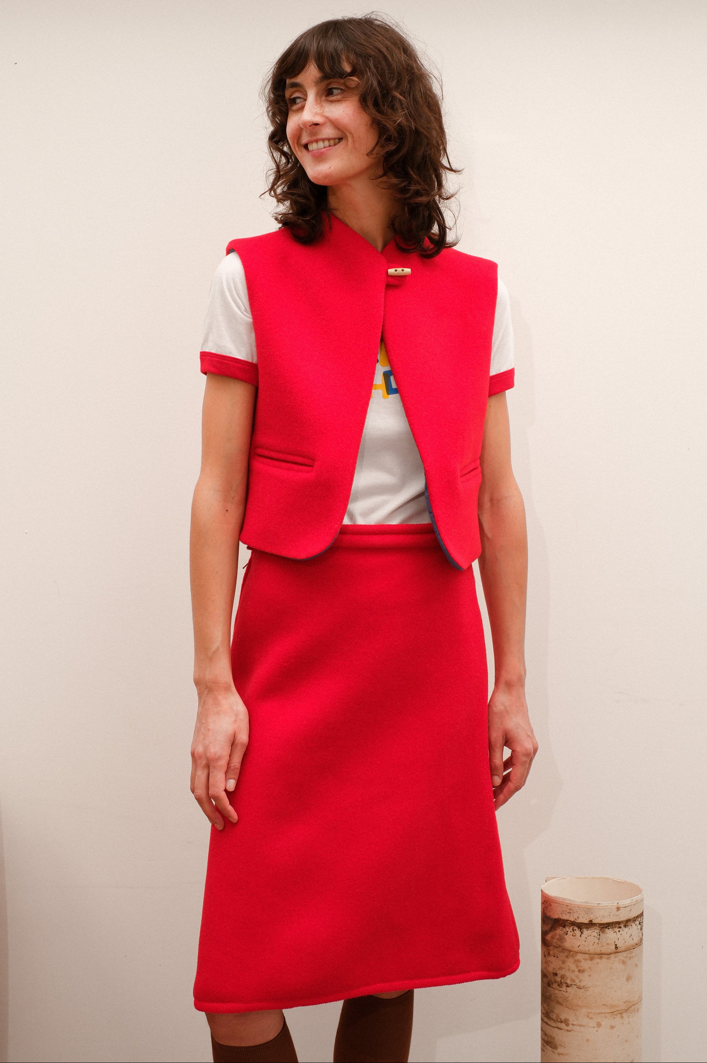 A skirt, red wool