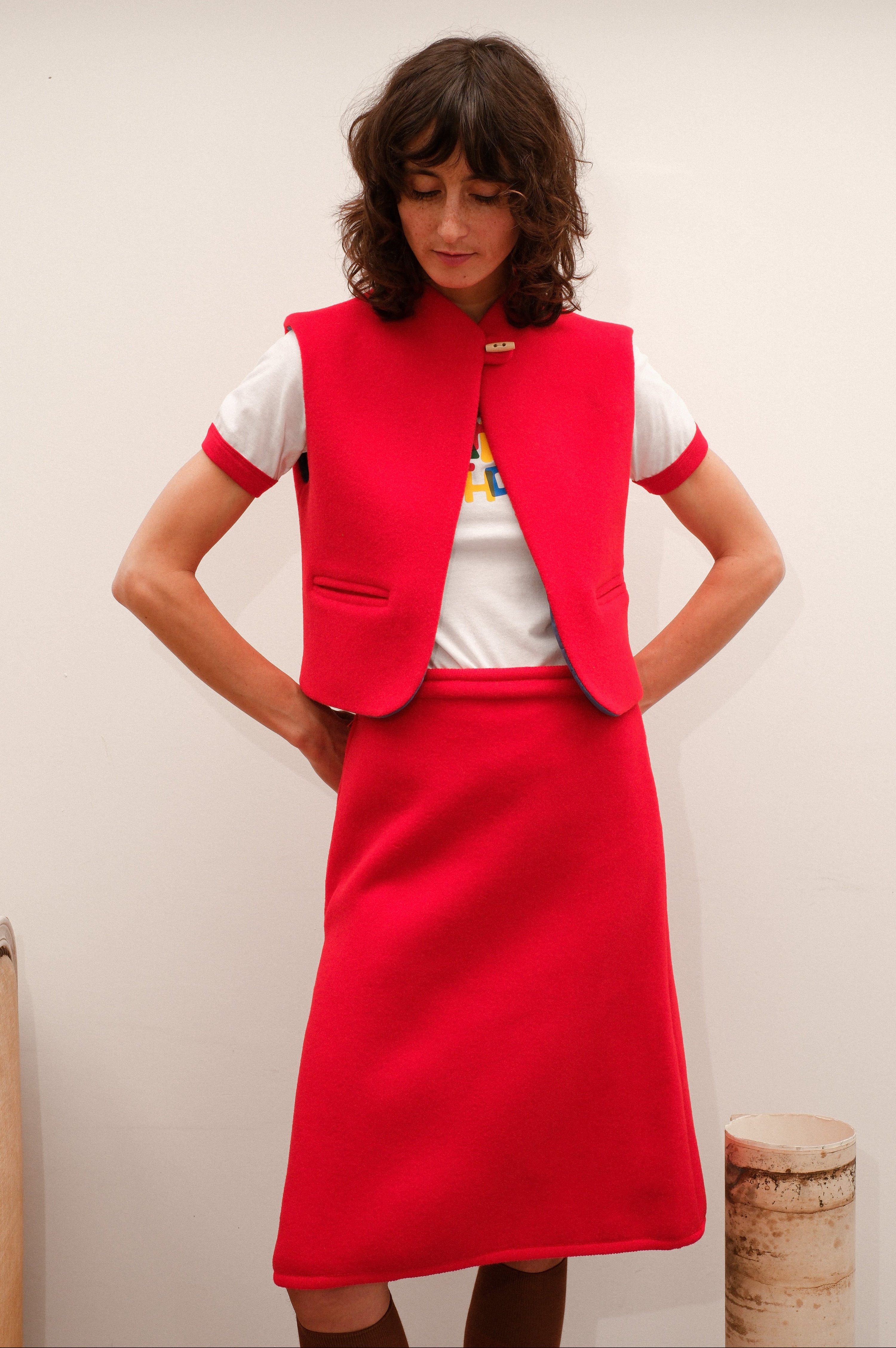 A skirt, red wool