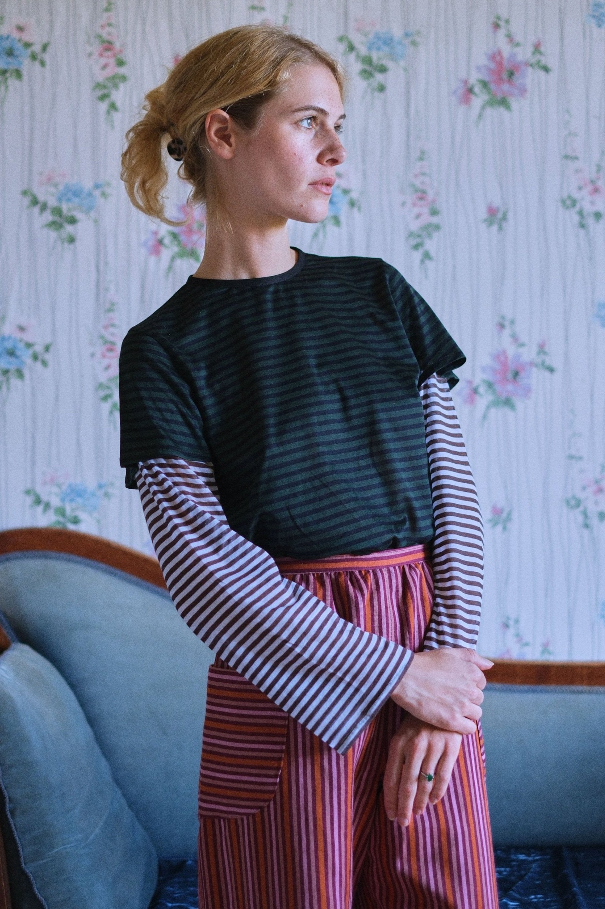 Godey Longsleeve, stripes - Bourgine