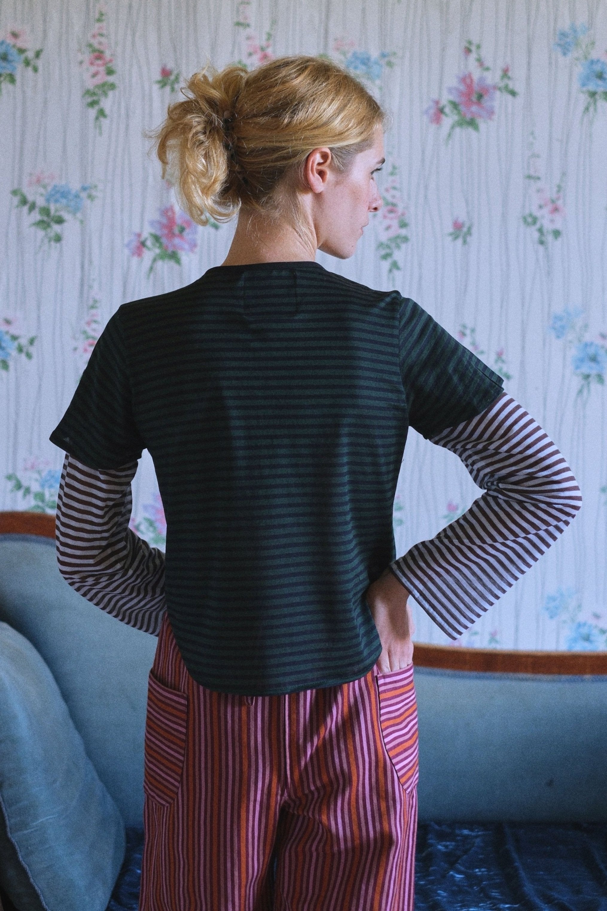 Godey Longsleeve, stripes - Bourgine