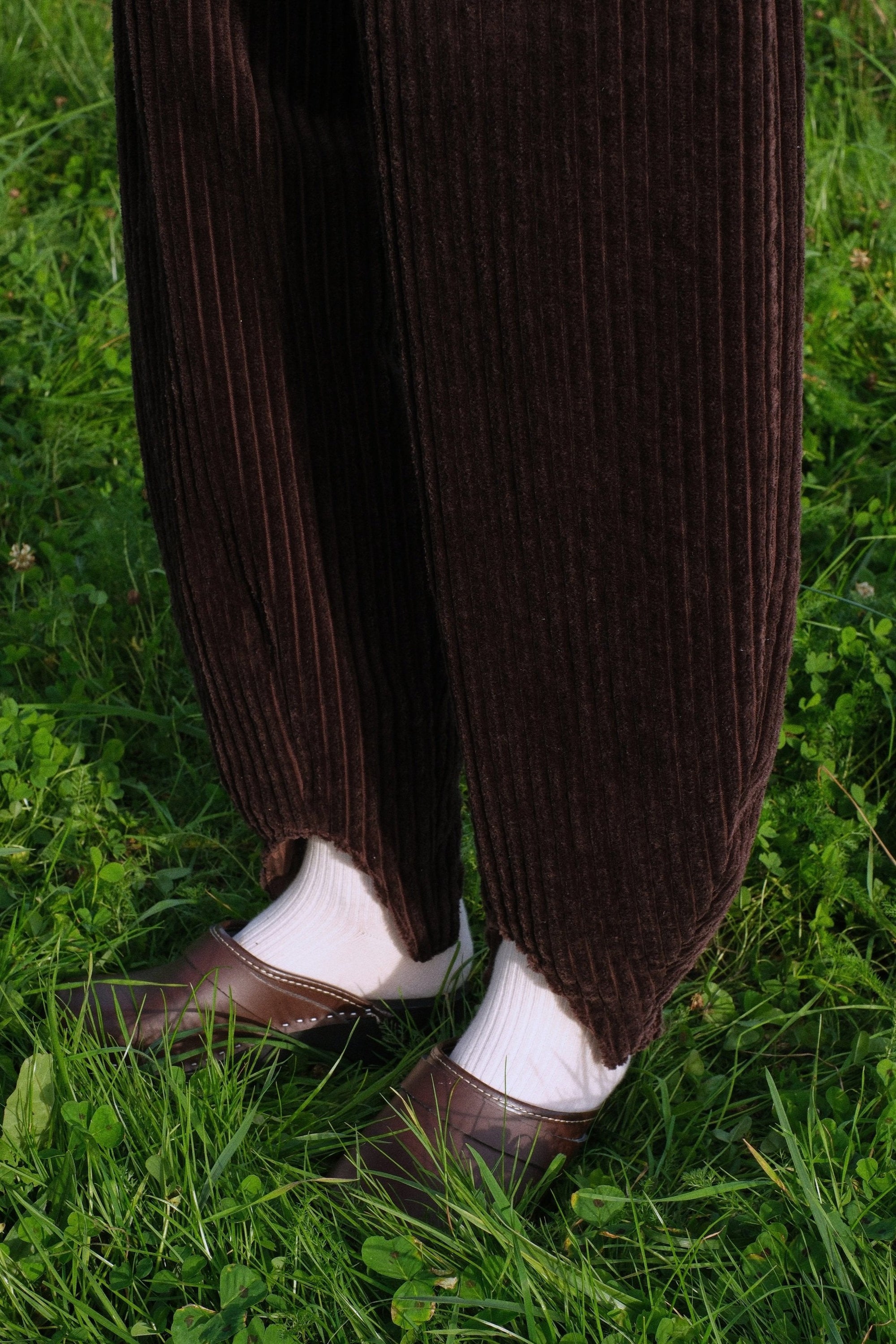 Pantalon Buggy, large côte - Bourgine