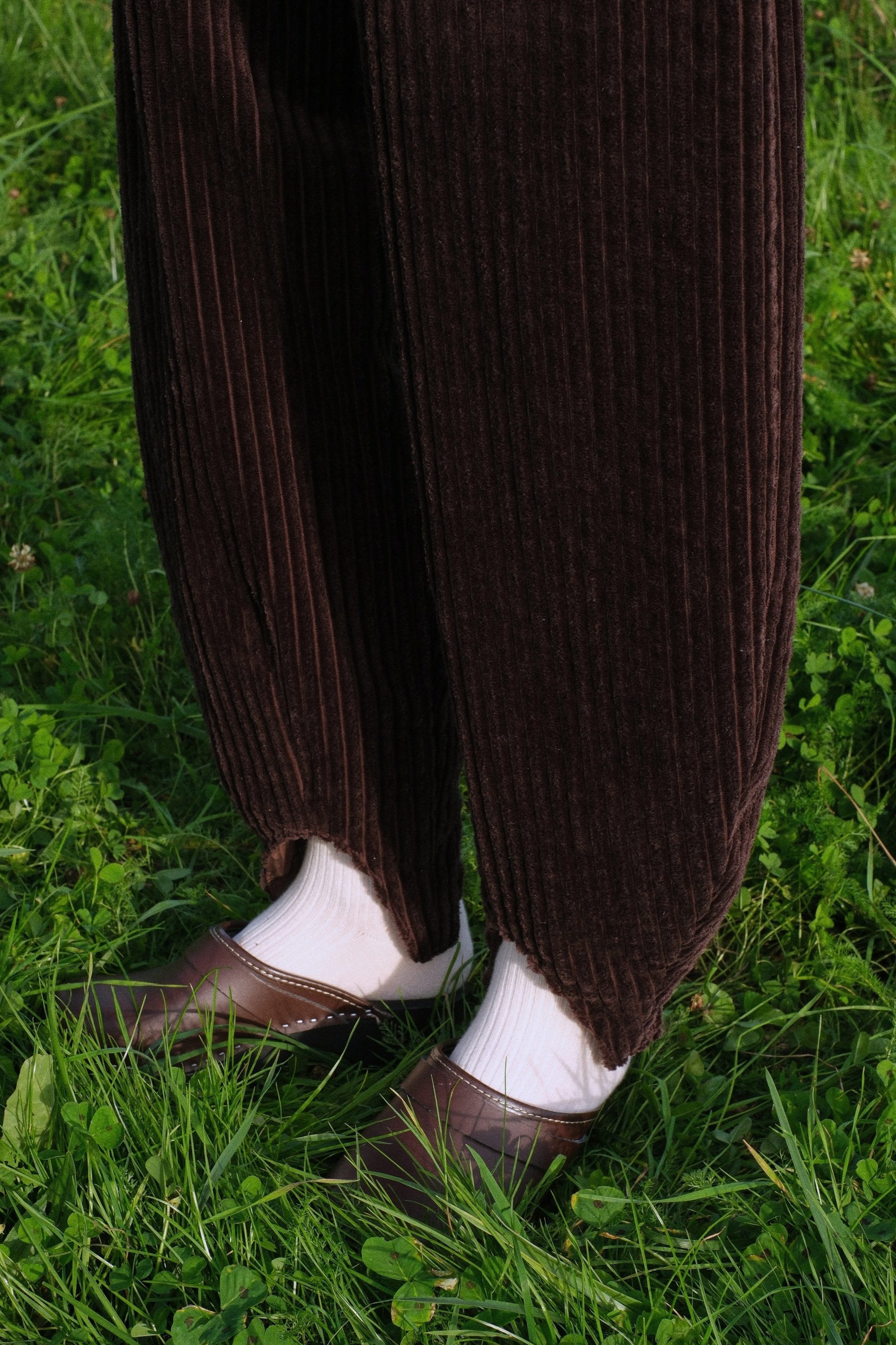 Pantalon Buggy, large côte - Bourgine