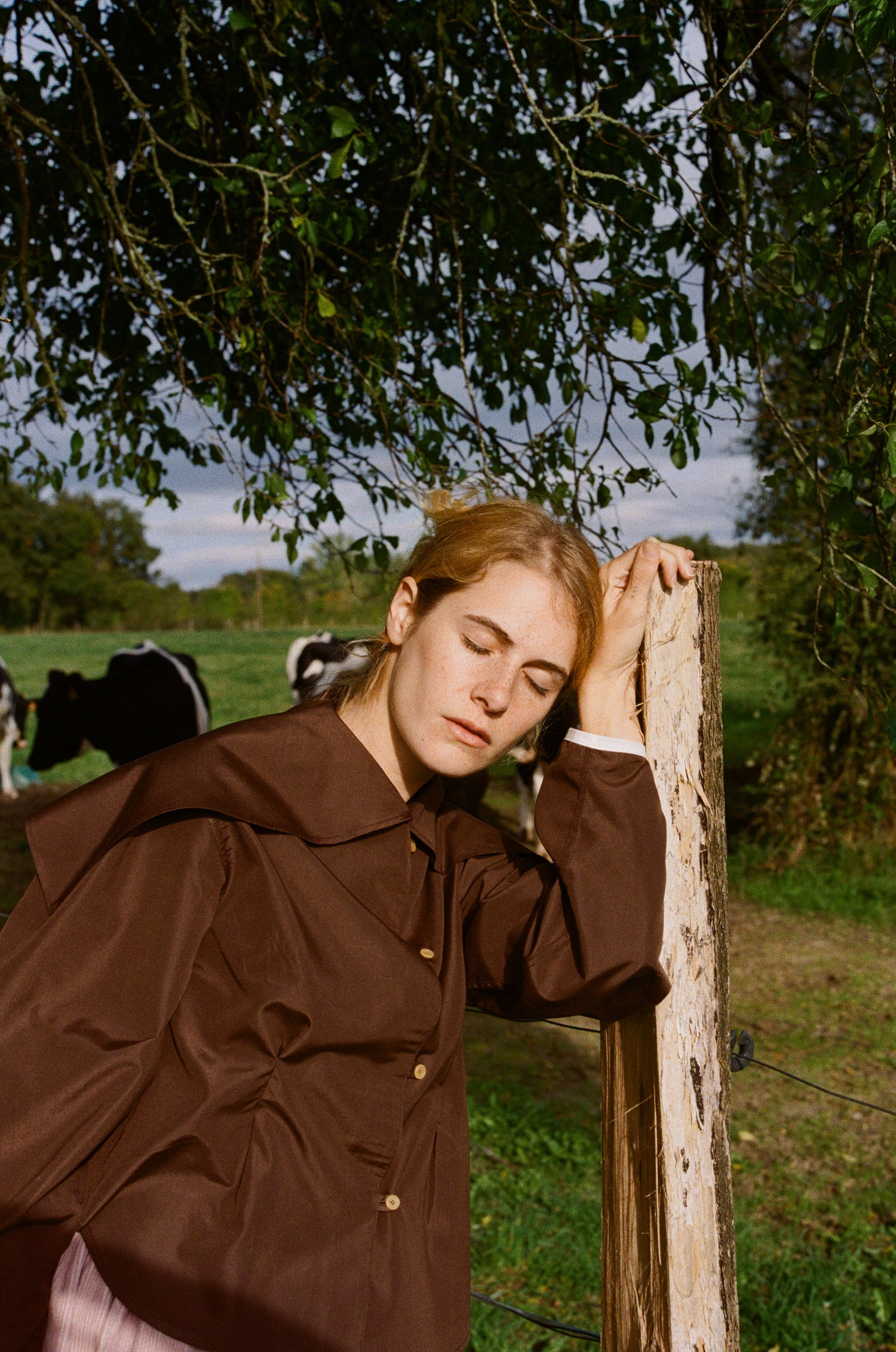 Sunday Blouse, brown - Bourgine