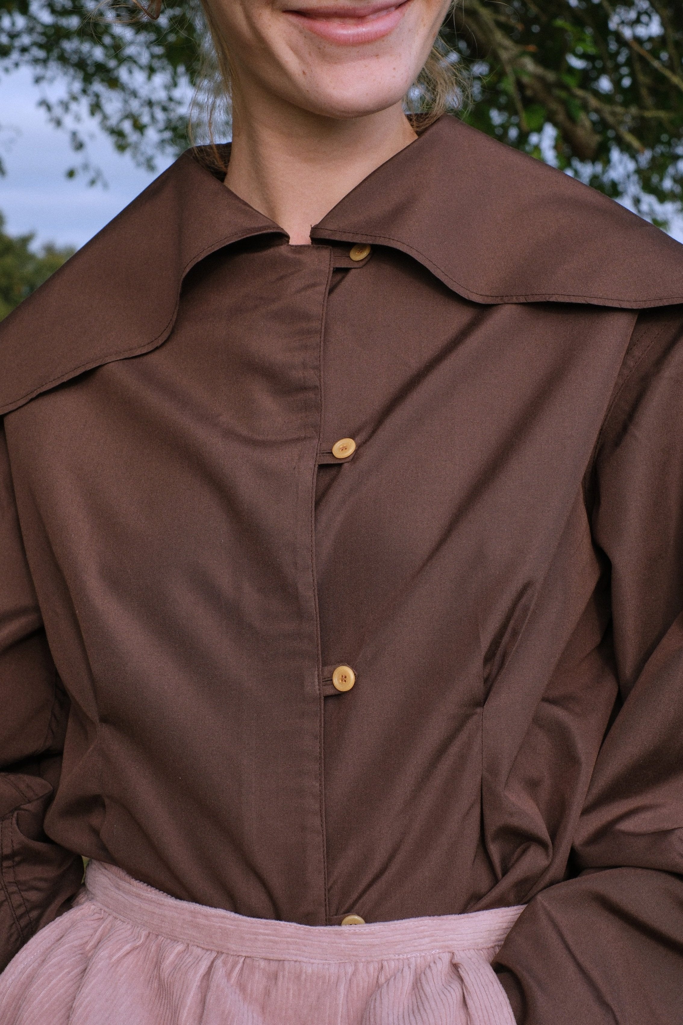 Sunday Blouse, brown - Bourgine