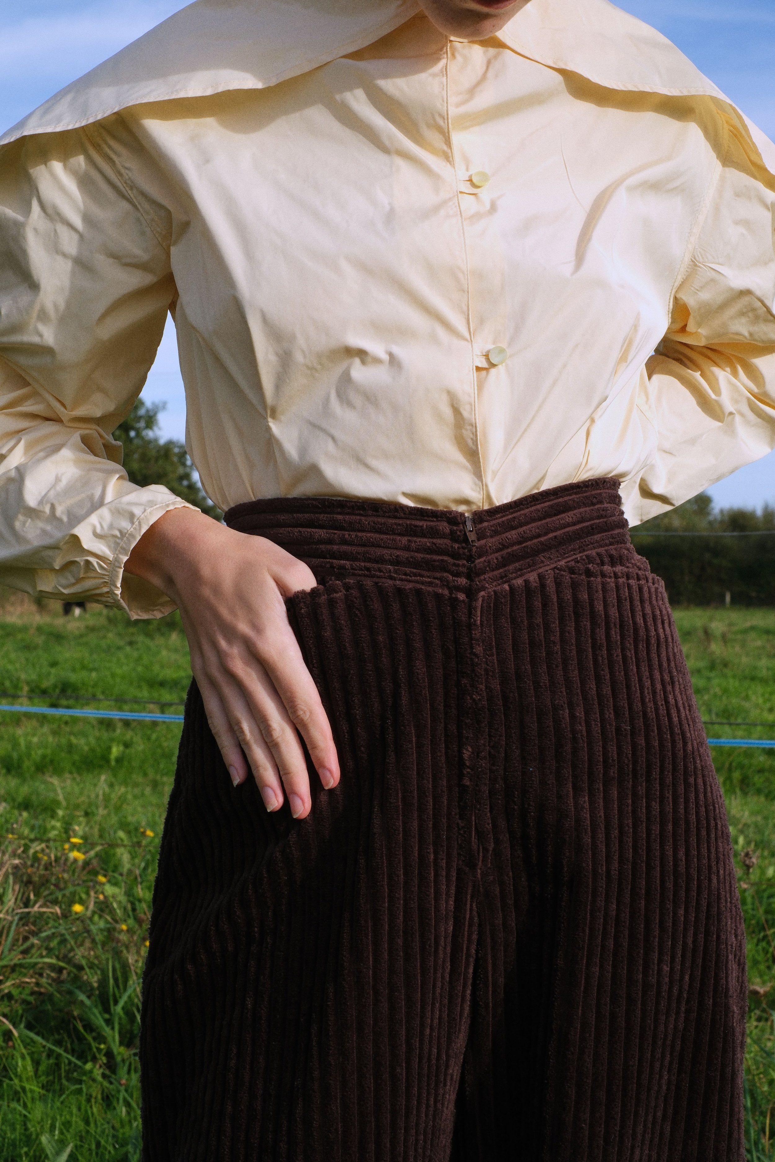 Sunday Blouse, silk taffeta - Bourgine