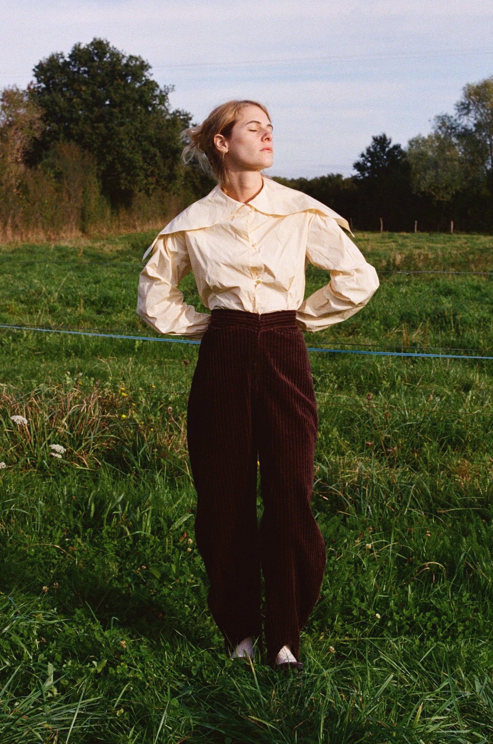 Sunday Blouse, silk taffeta - Bourgine