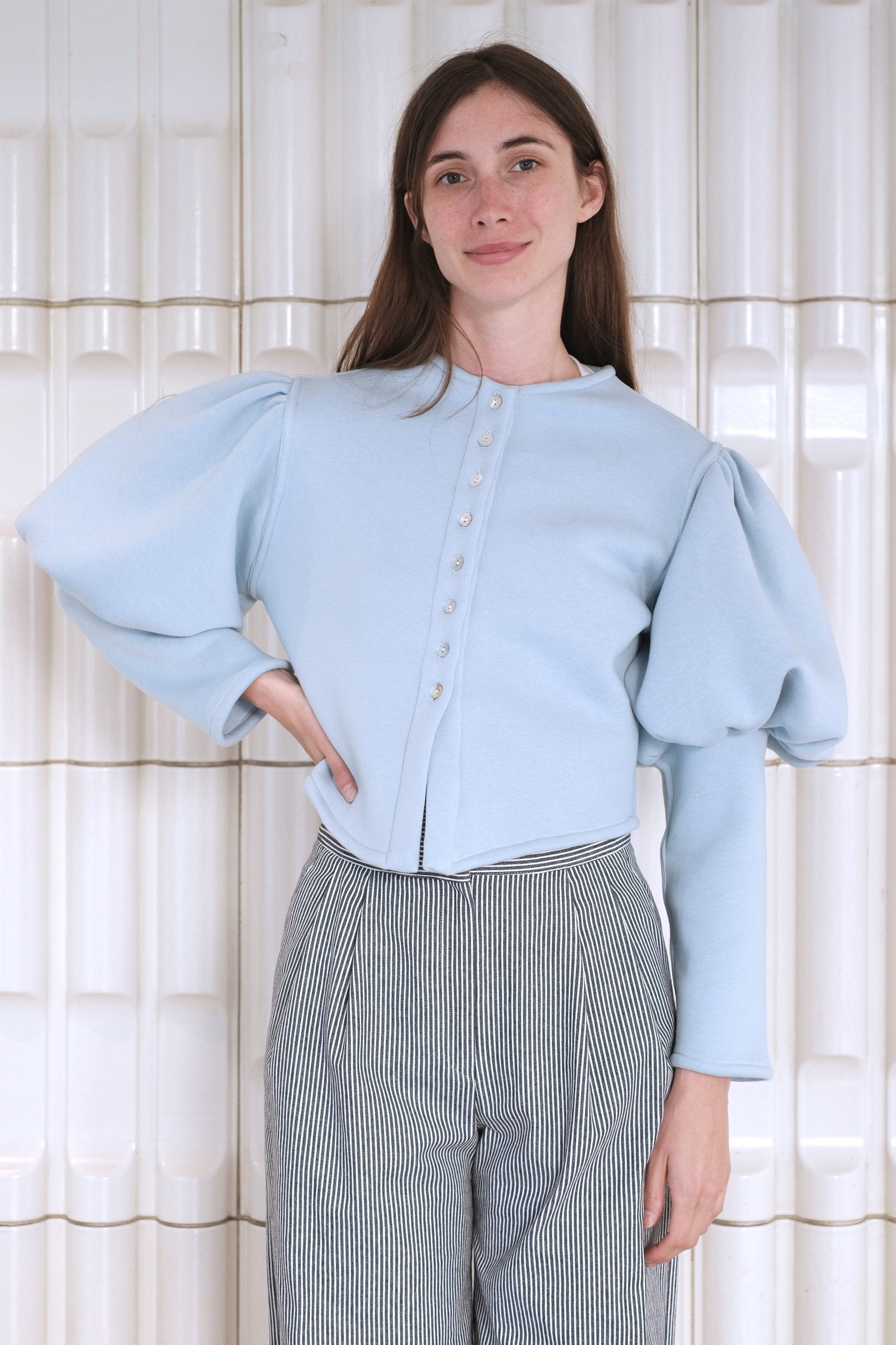 Théâtricule cardigan, skyblue - Bourgine